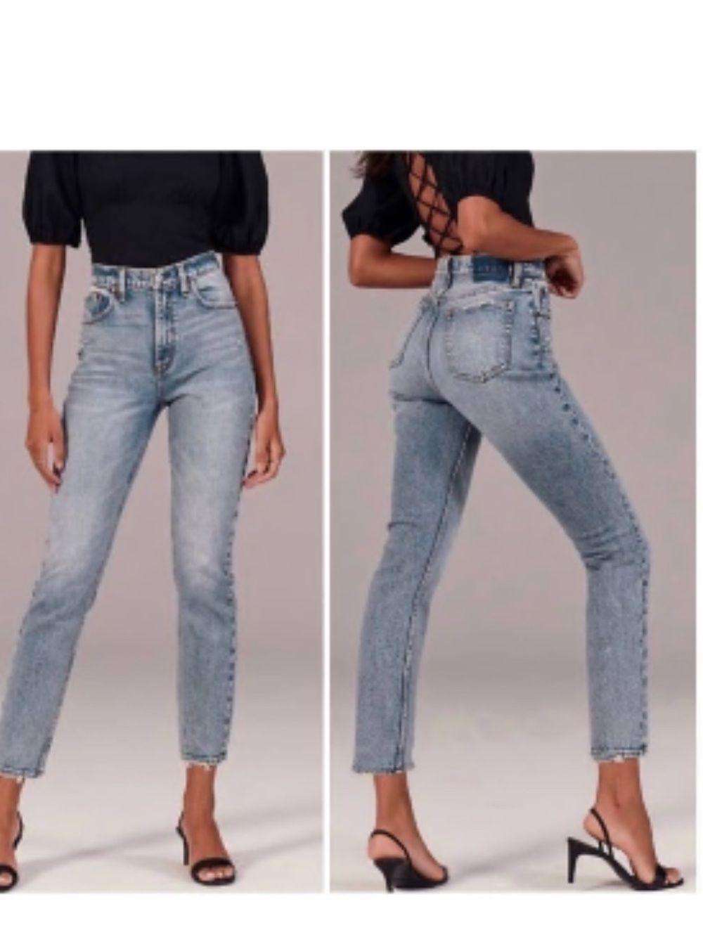 Abercrombie & Fitch High-Rise Light Blue Mom Jeans size 0